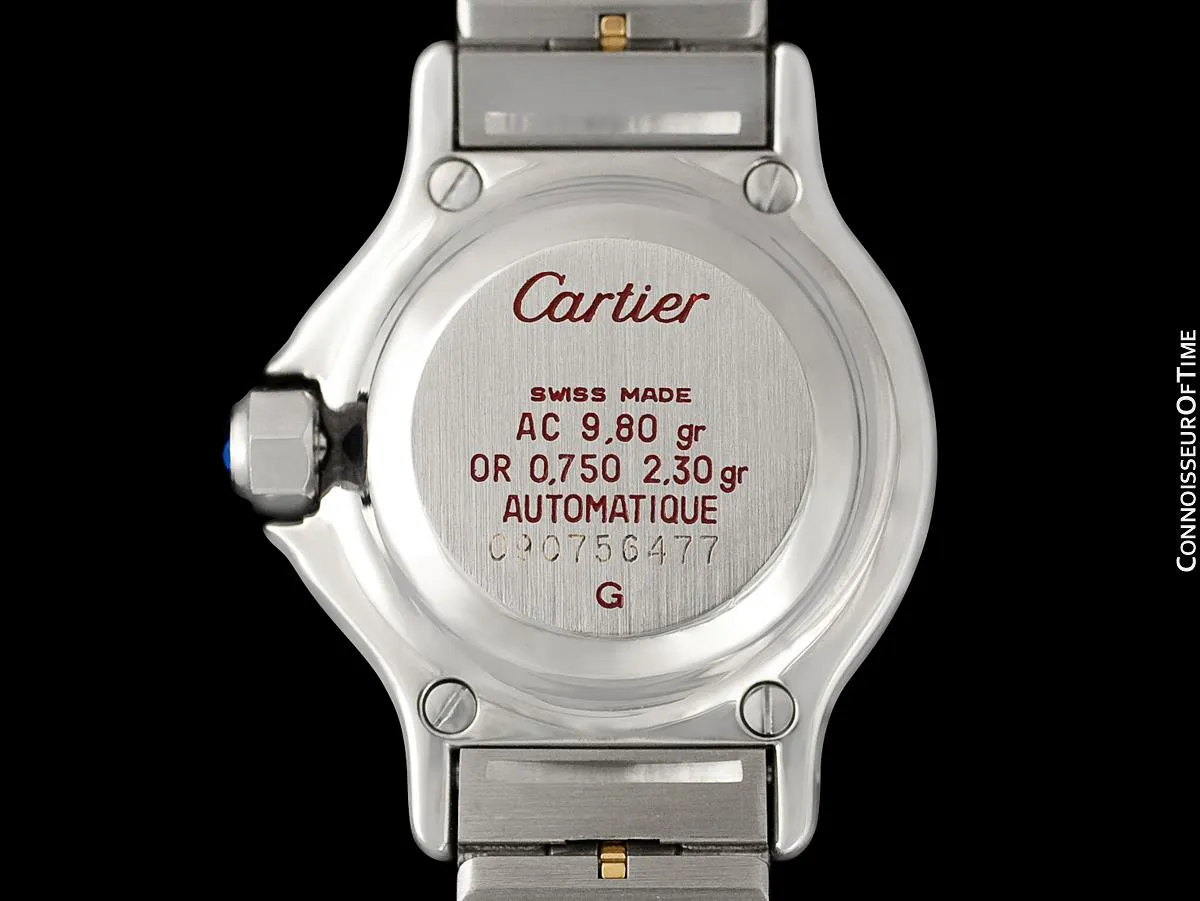 Cartier Santos Octagon Godron Two-Tone Ladies Watch, Automatic - Stainless Steel & 18K Gold