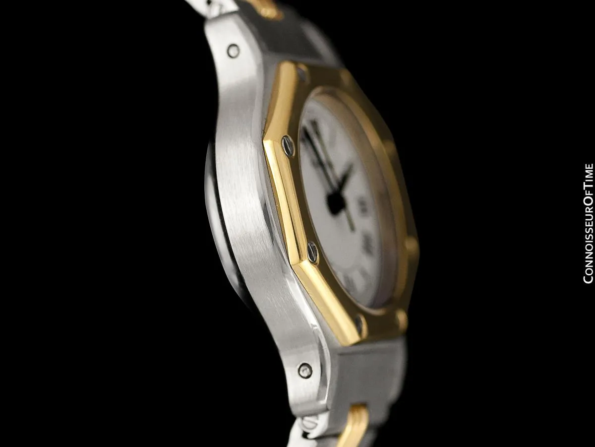 Cartier Santos Octagon Godron Two-Tone Ladies Watch, Automatic - Stainless Steel & 18K Gold