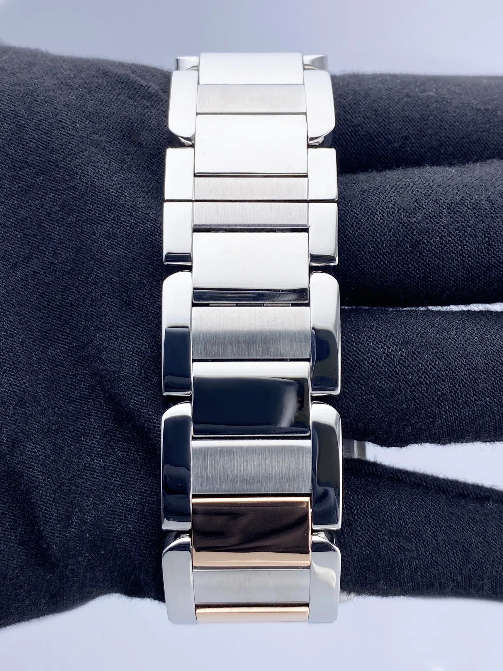 Cartier Tank Anglaise XL W5310006 18K Rose Gold Steel Mens Watch