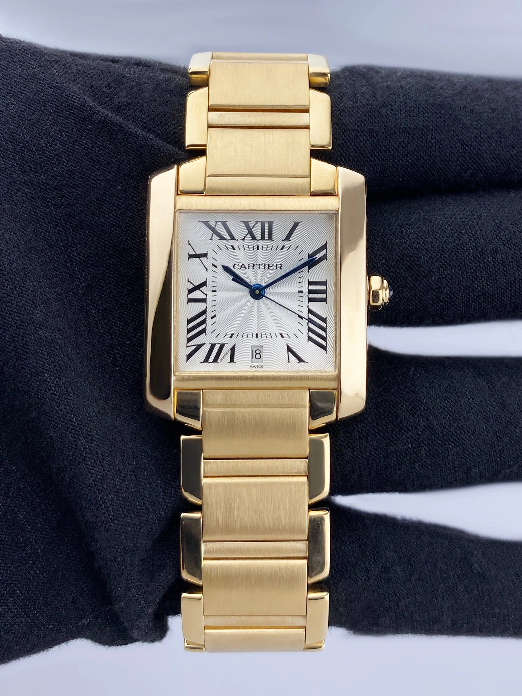 Cartier Tank Francaise W50001R2 18K Yellow Gold Mens Watch