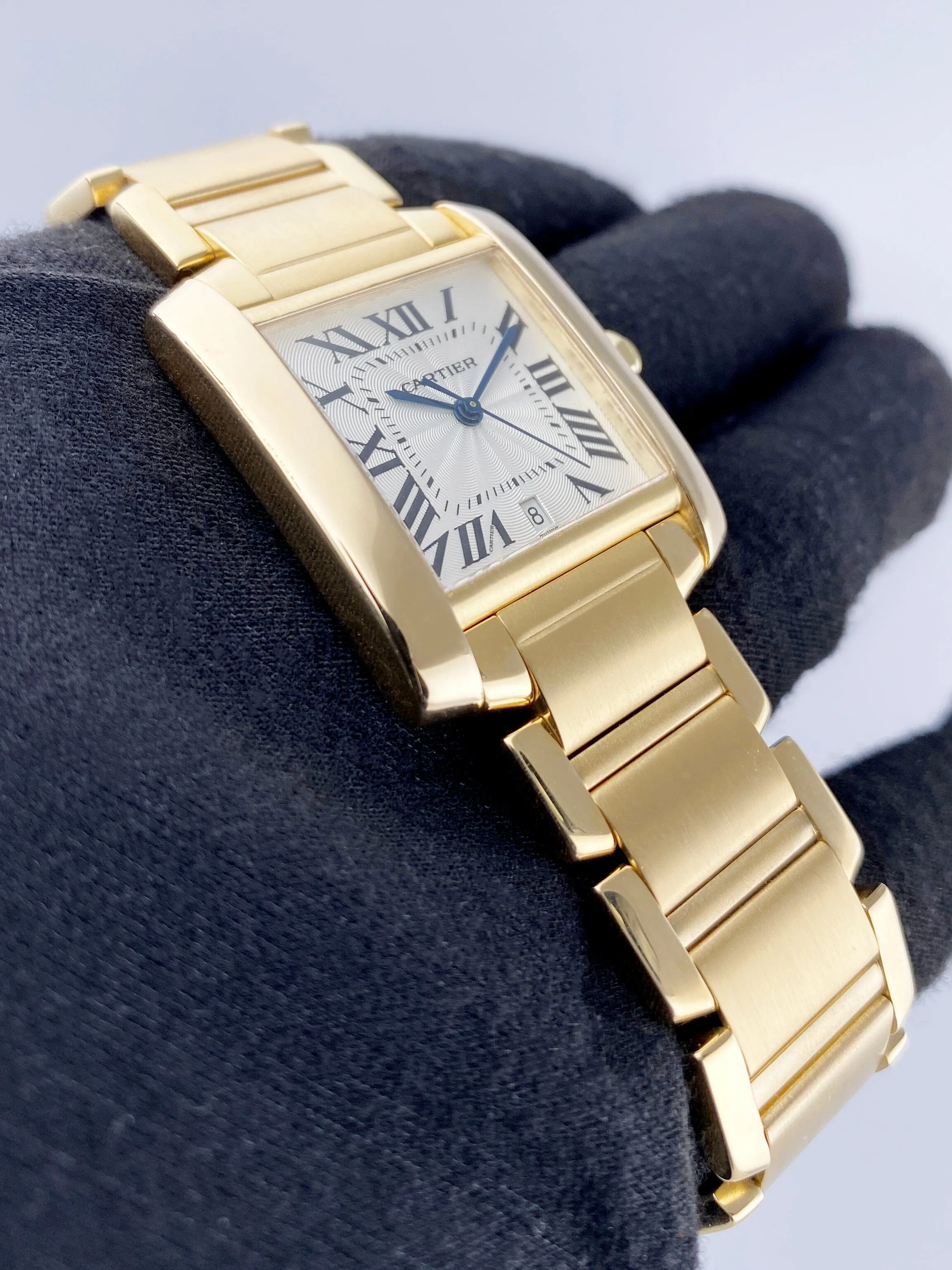 Cartier Tank Francaise W50001R2 18K Yellow Gold Mens Watch
