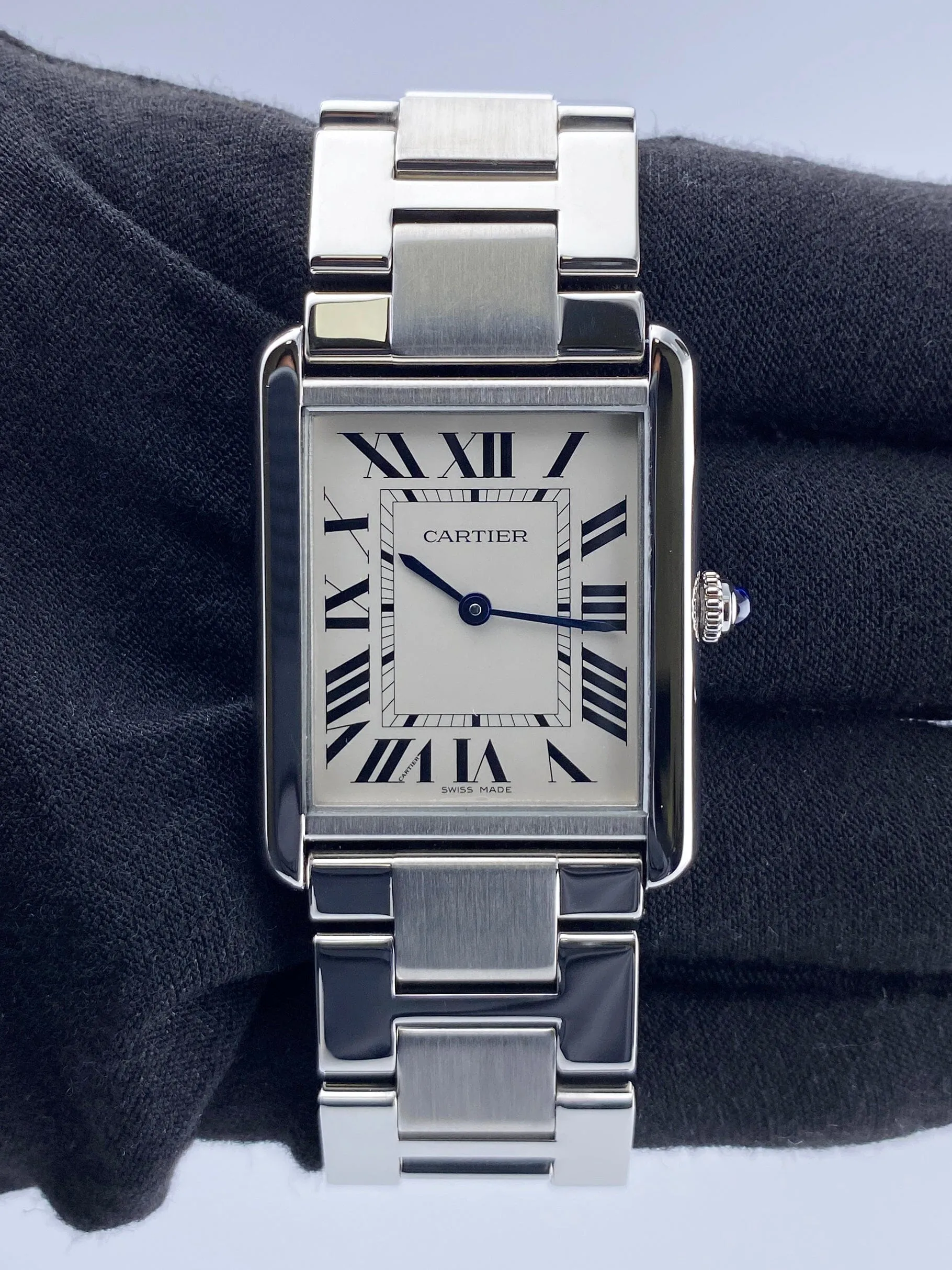 Cartier Tank Solo Large W5200014 Silver Dial Mens Watch