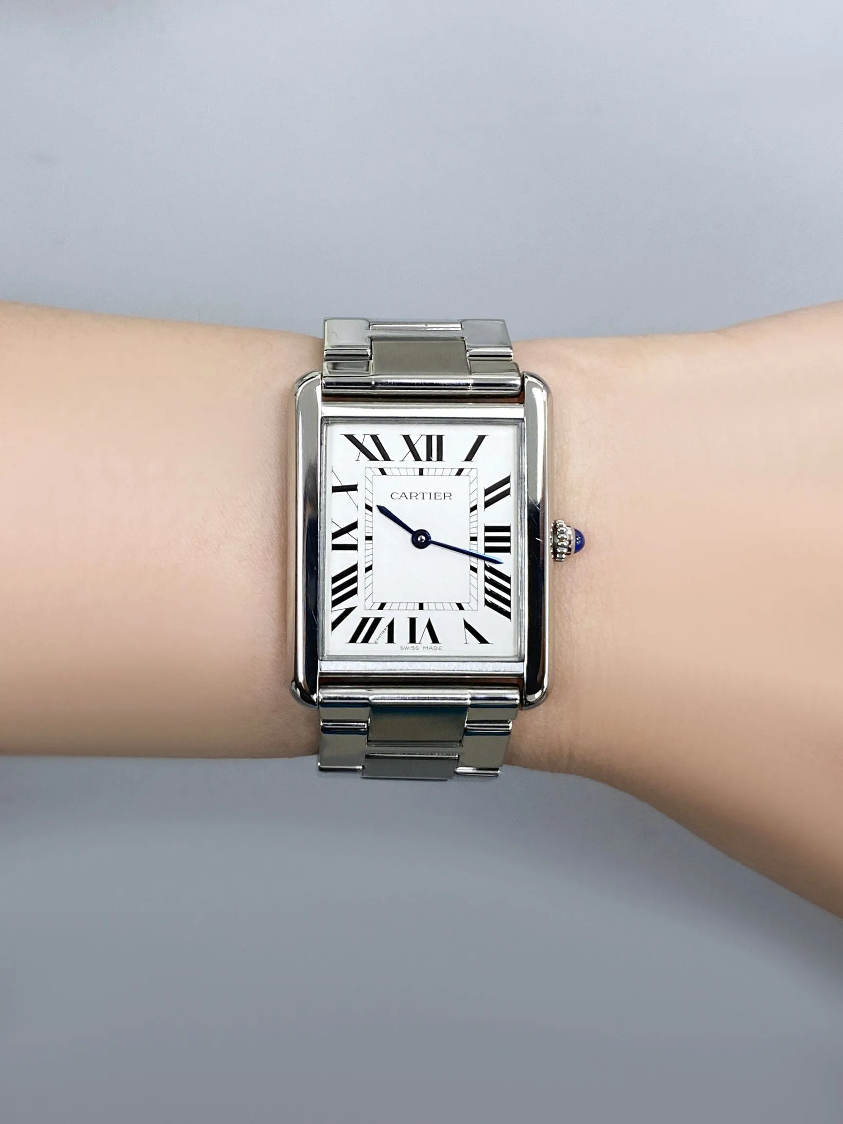 Cartier Tank Solo Large W5200014 Silver Dial Mens Watch