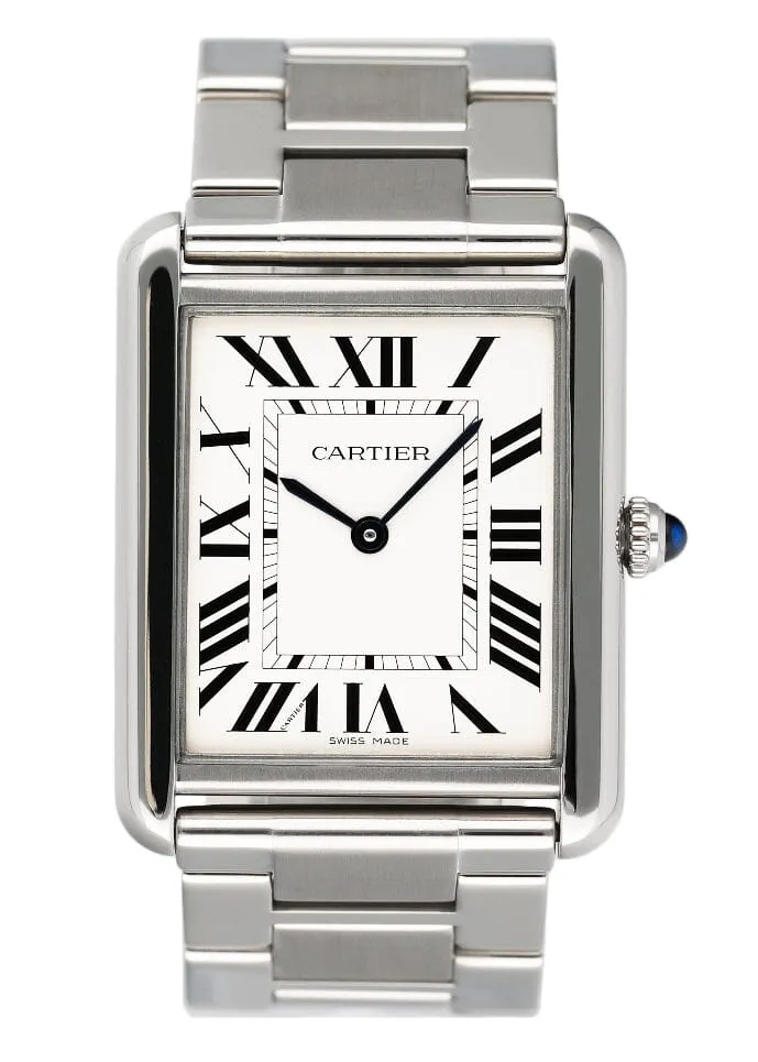 Cartier Tank Solo Large W5200014 Silver Dial Mens Watch