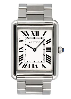 Cartier Tank Solo Large W5200014 Silver Dial Mens Watch