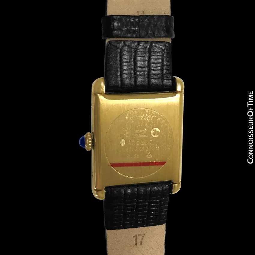 Cartier Vintage Mens Tank Mechanical Watch - Gold Vermeil, 18K Gold over Sterling Silver