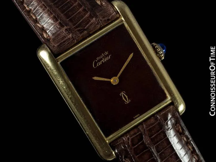 Cartier Vintage Mens Tank Watch - Gold Vermeil, 18K Gold over Sterling Silver