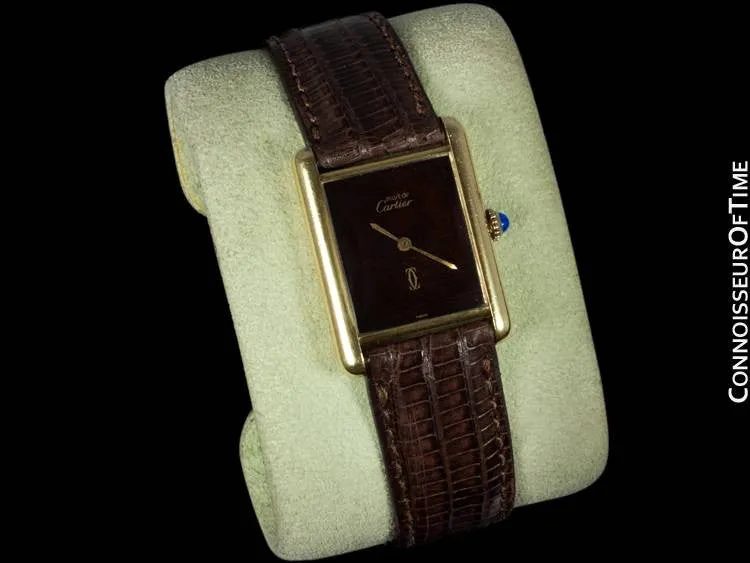 Cartier Vintage Mens Tank Watch - Gold Vermeil, 18K Gold over Sterling Silver