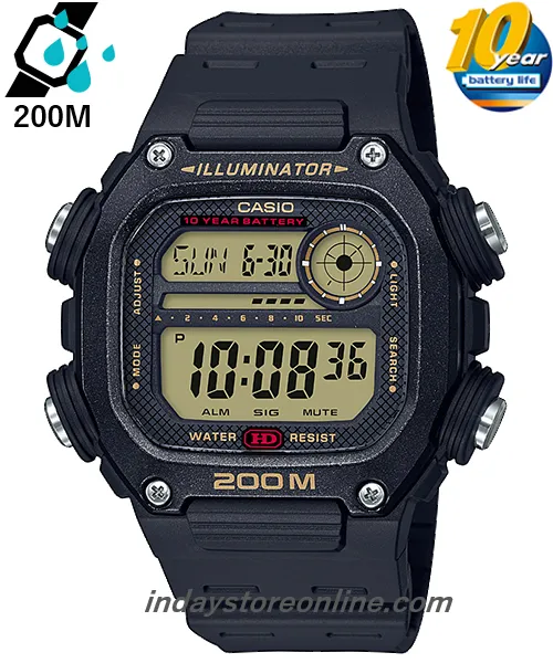 Casio Digital Men's Watch DW-291H-9A Digital Sporty Design Resin Band Mineral Glass Battery Life: 10 years
