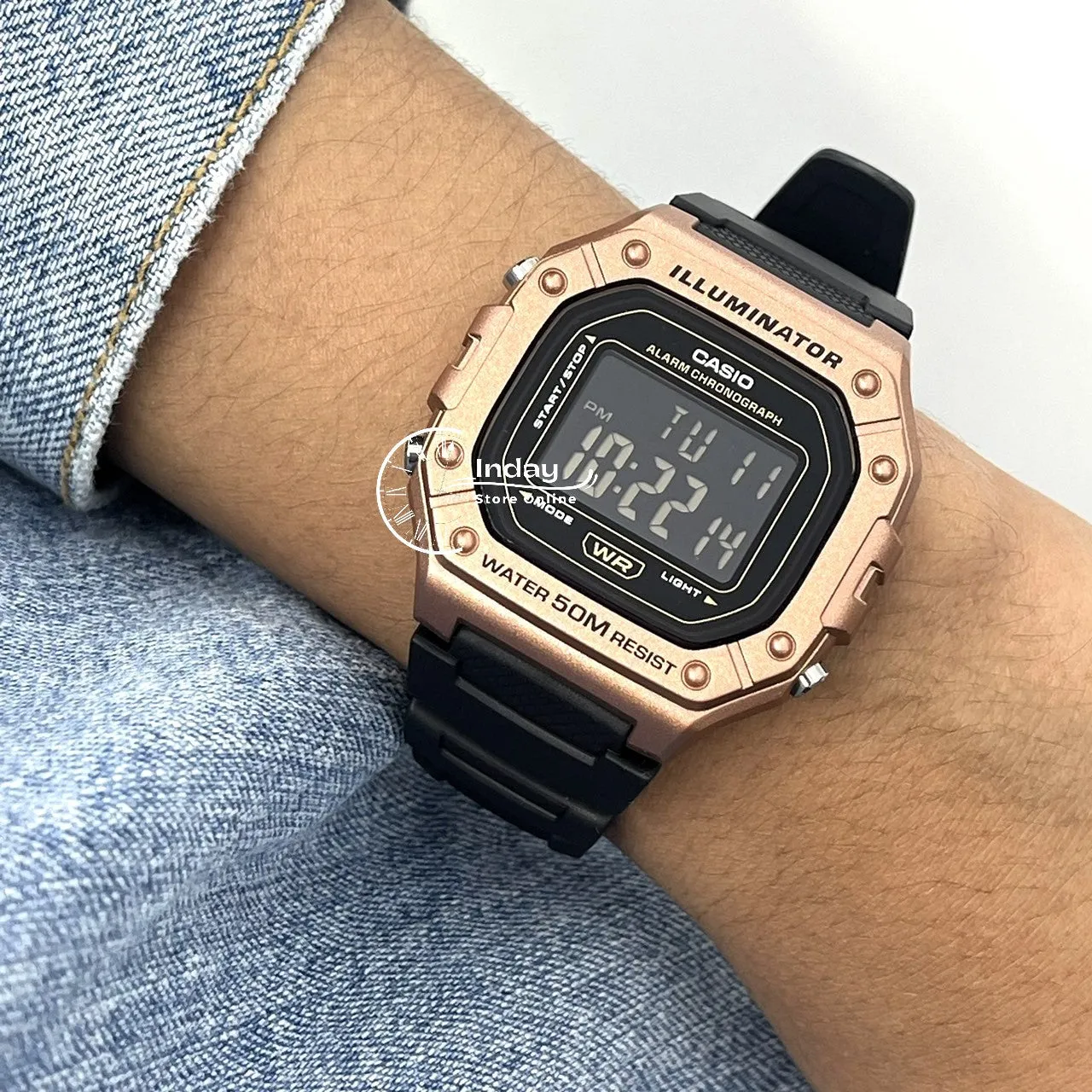 Casio Digital Men's Watch W-218HM-5B Resin Band Resin Glass Battery Life 7-Years