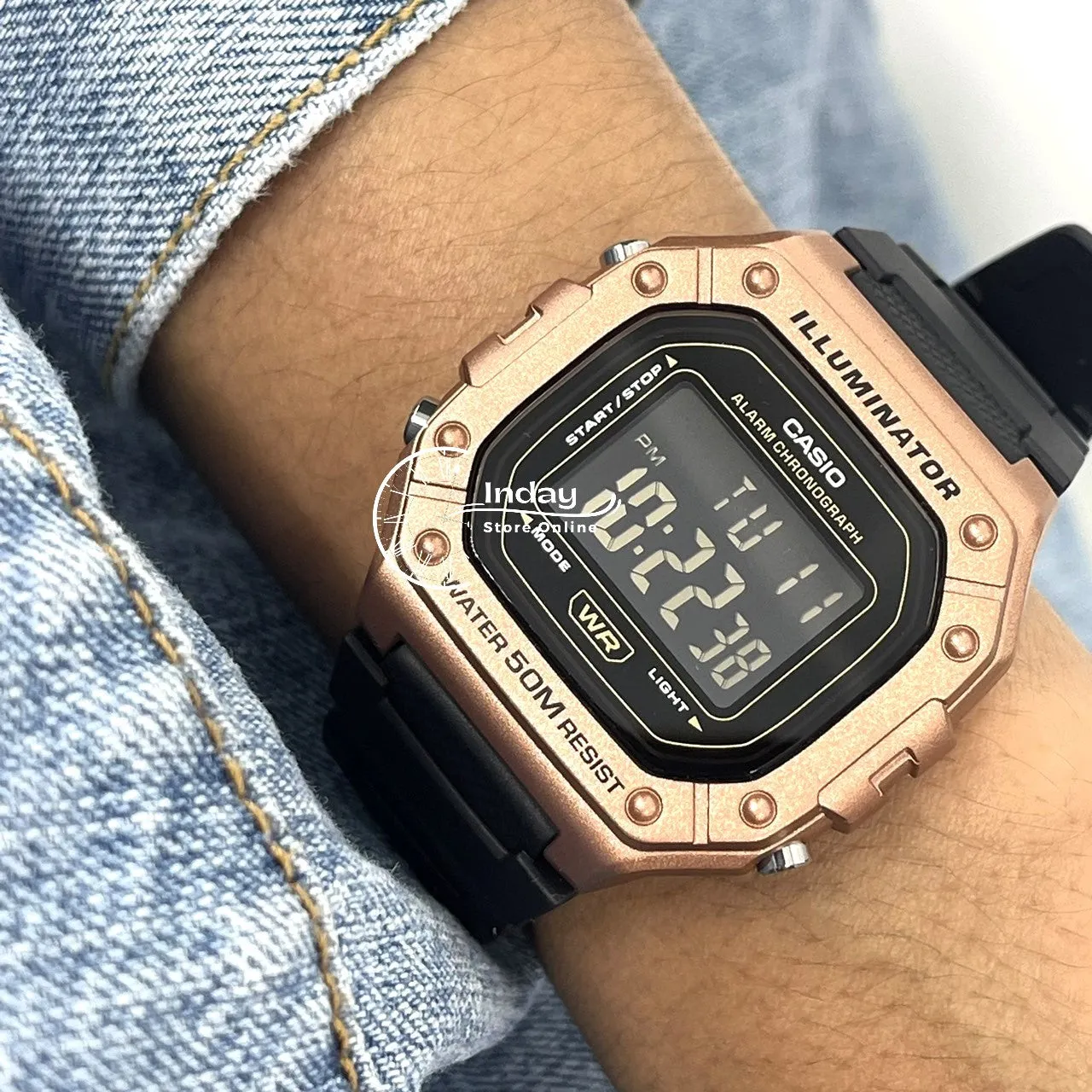 Casio Digital Men's Watch W-218HM-5B Resin Band Resin Glass Battery Life 7-Years