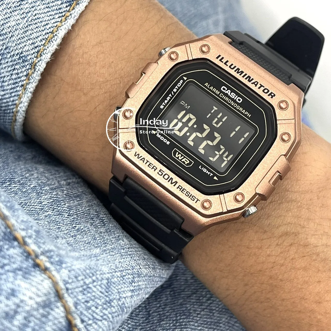 Casio Digital Men's Watch W-218HM-5B Resin Band Resin Glass Battery Life 7-Years