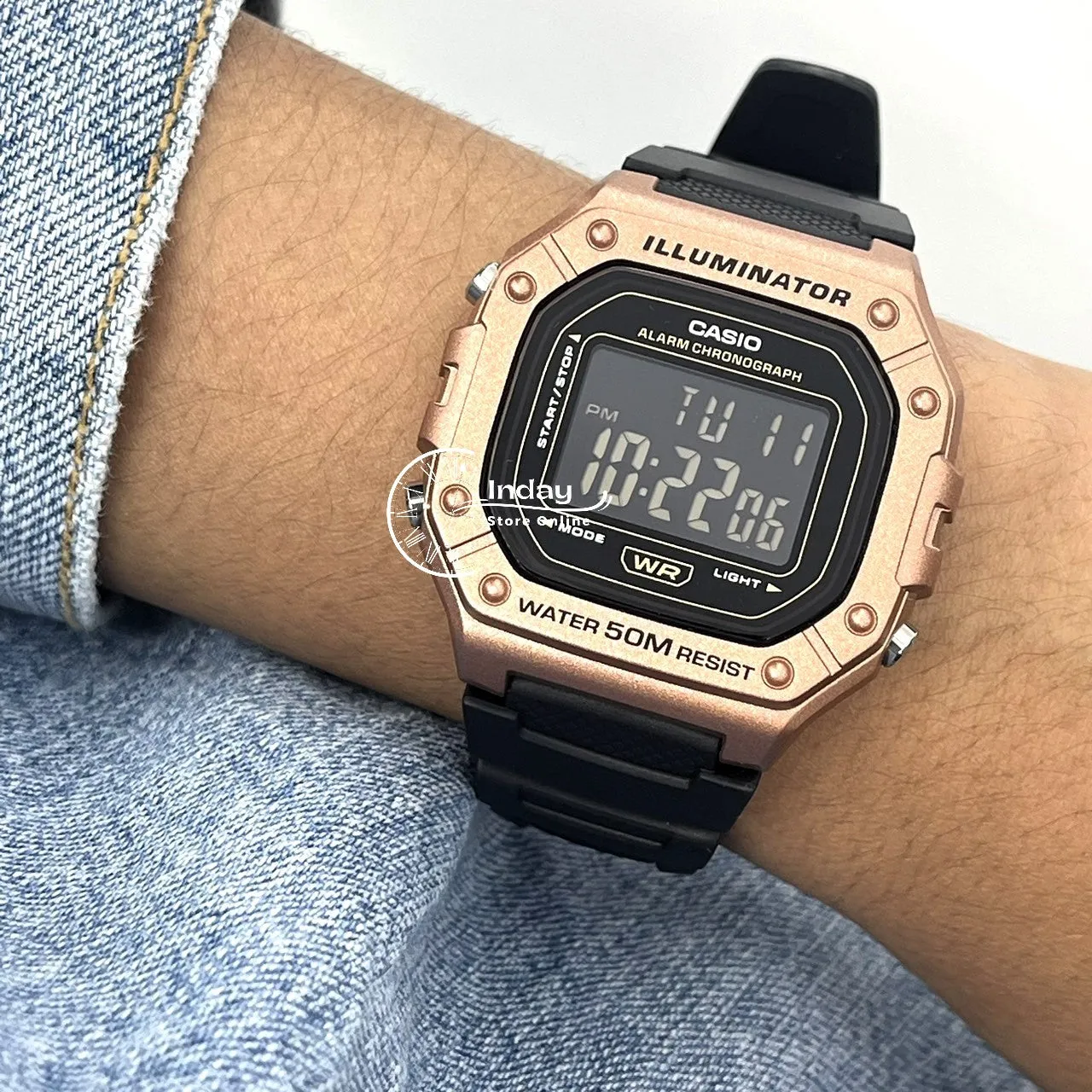 Casio Digital Men's Watch W-218HM-5B Resin Band Resin Glass Battery Life 7-Years