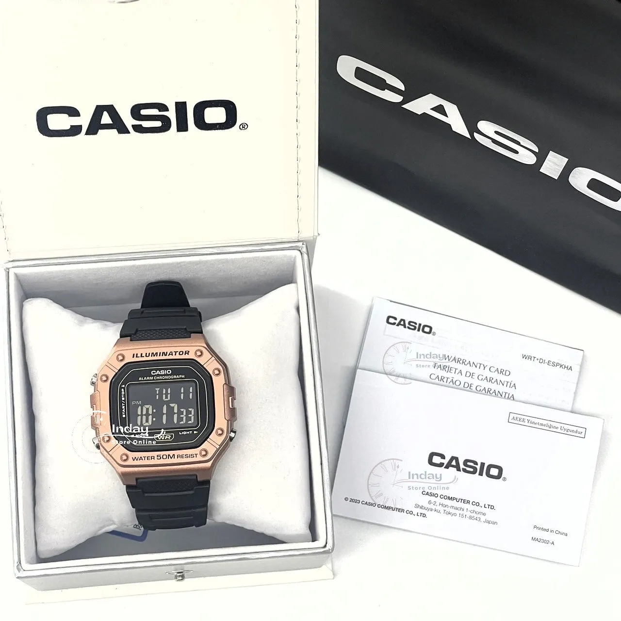Casio Digital Men's Watch W-218HM-5B Resin Band Resin Glass Battery Life 7-Years