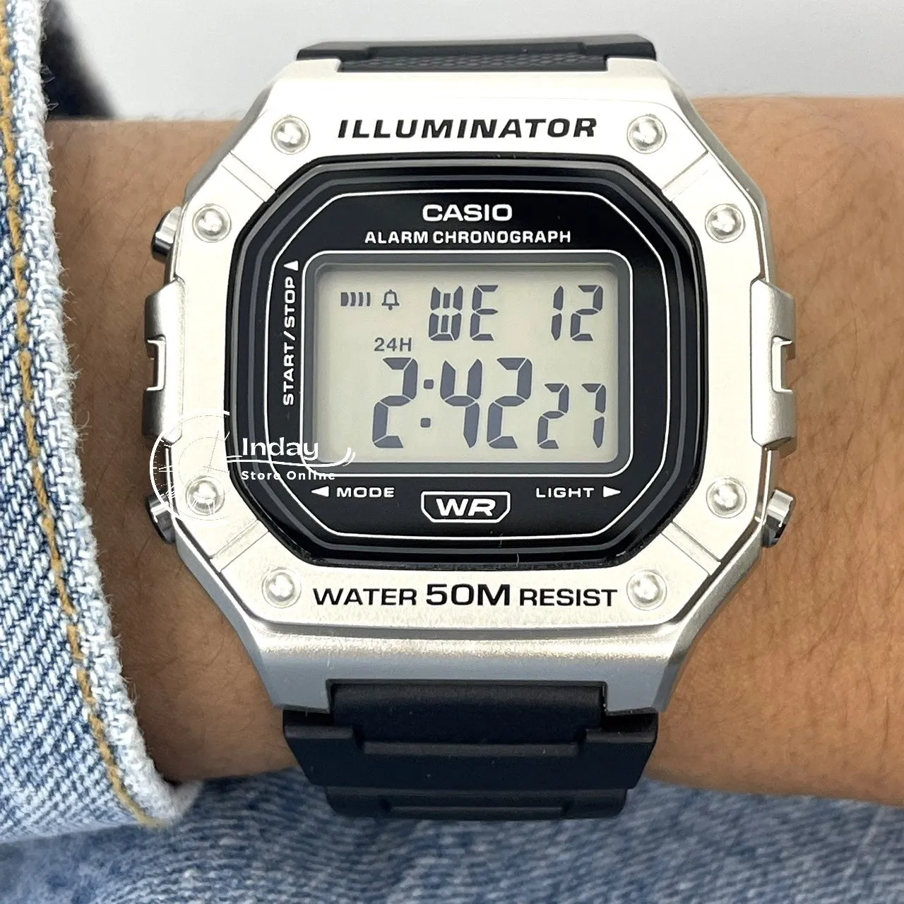Casio Digital Men's Watch W-218HM-7A Resin Band Resin Glass Battery Life 7-Years