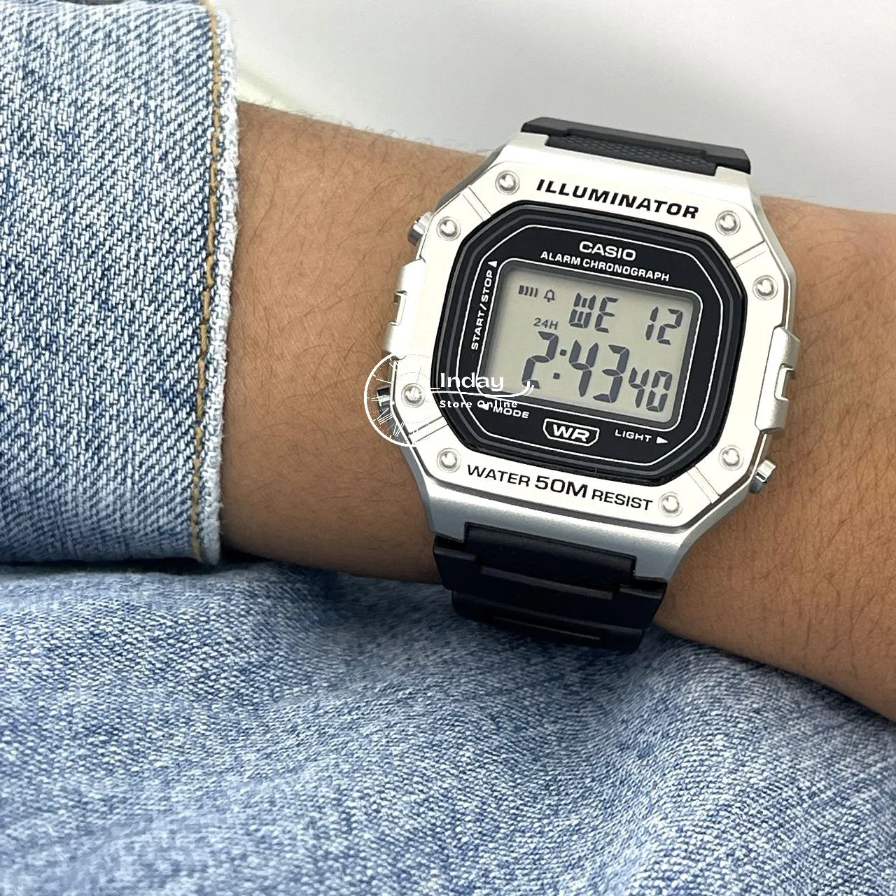 Casio Digital Men's Watch W-218HM-7A Resin Band Resin Glass Battery Life 7-Years