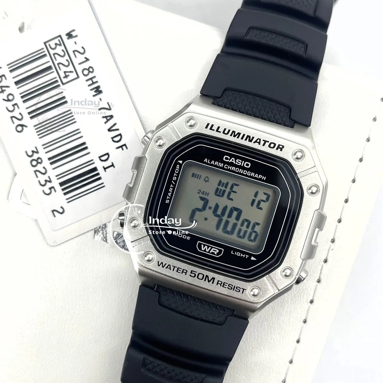 Casio Digital Men's Watch W-218HM-7A Resin Band Resin Glass Battery Life 7-Years