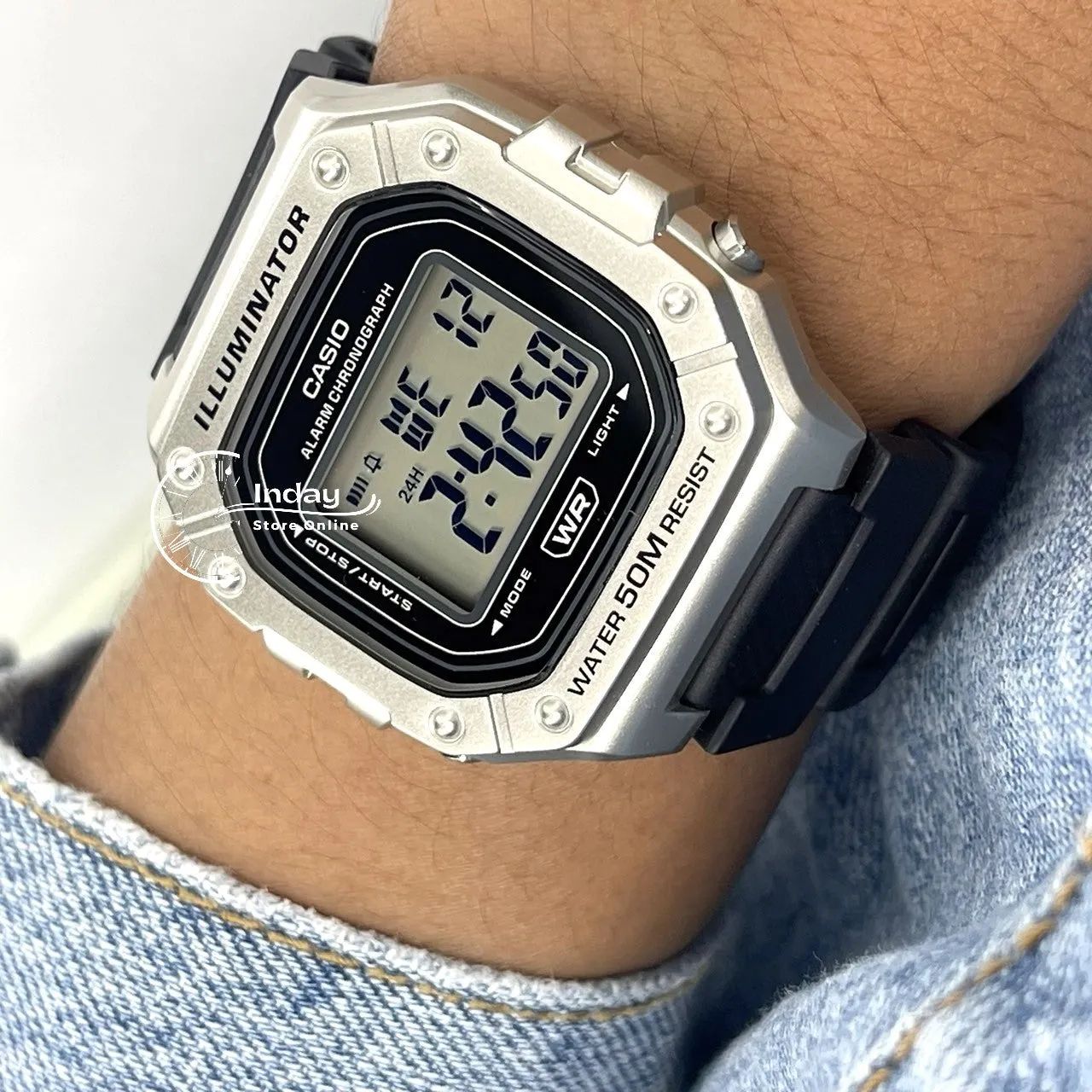 Casio Digital Men's Watch W-218HM-7A Resin Band Resin Glass Battery Life 7-Years