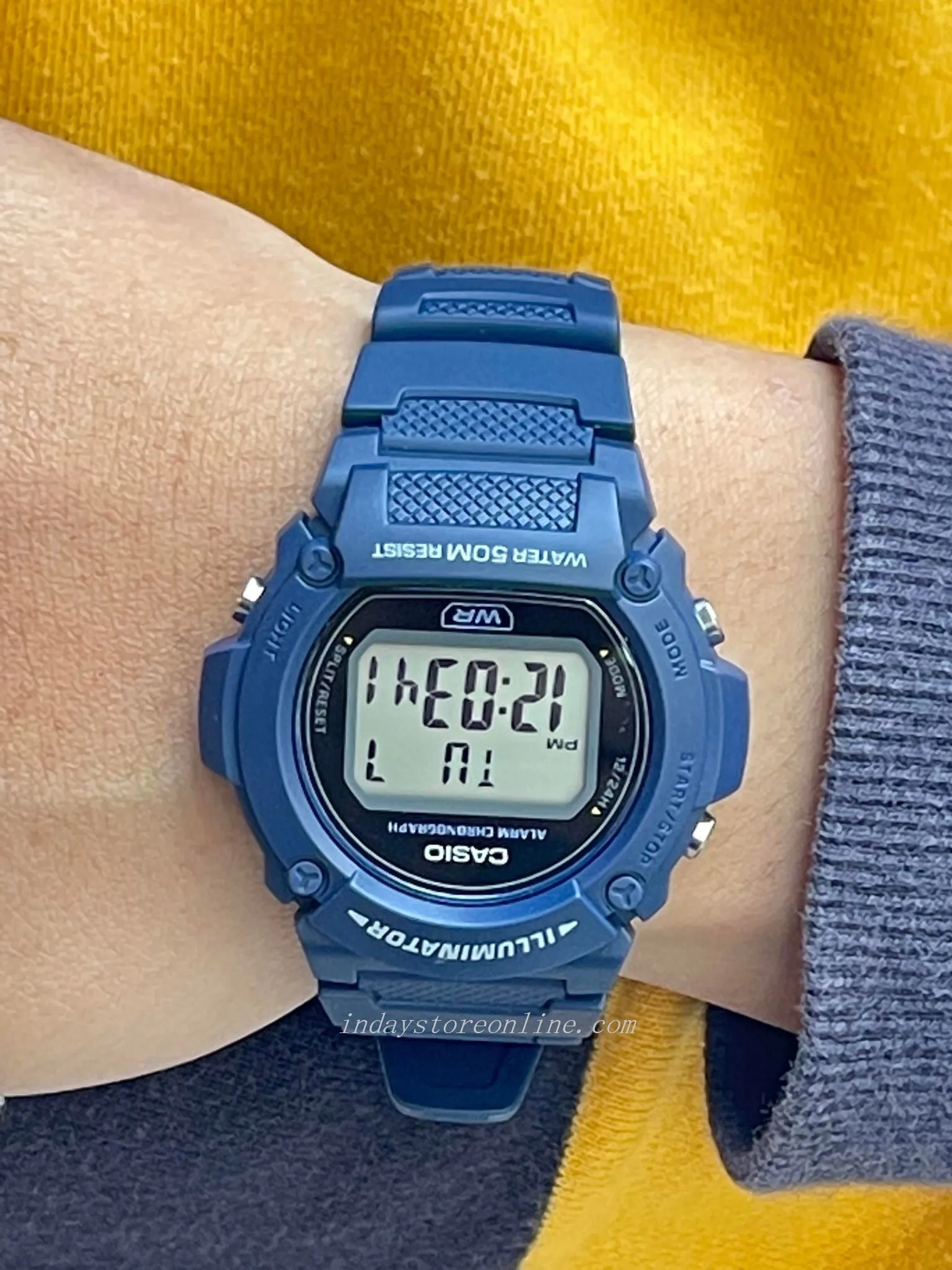 Casio Digital Men's Watch W-219H-2A Digital Sporty Design Resin Band Resin Glass Battery Life: 7 years