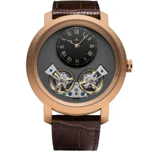 Caspian Automatic Rose Gold Black Brown