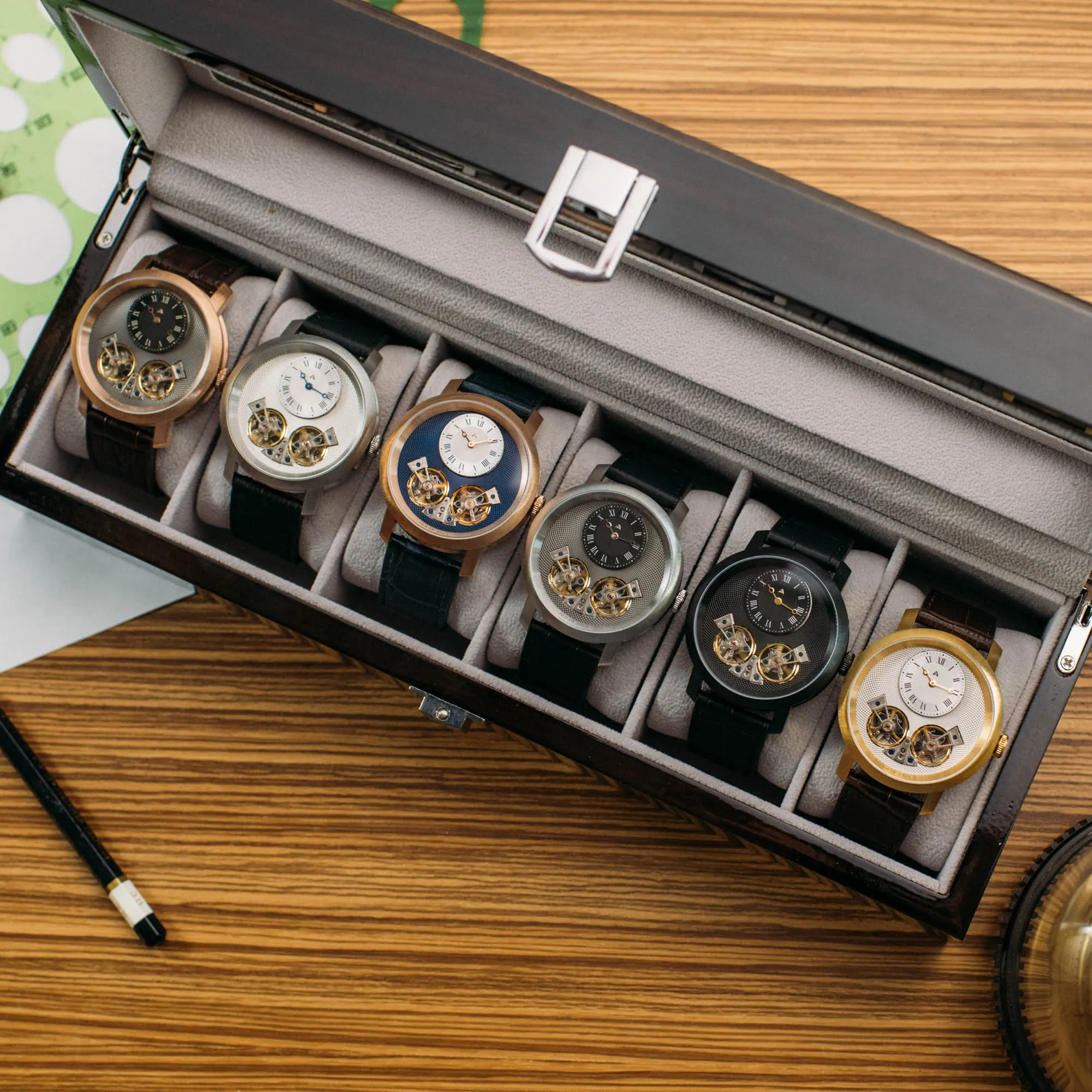 Caspian Automatic Rose Gold Black Brown