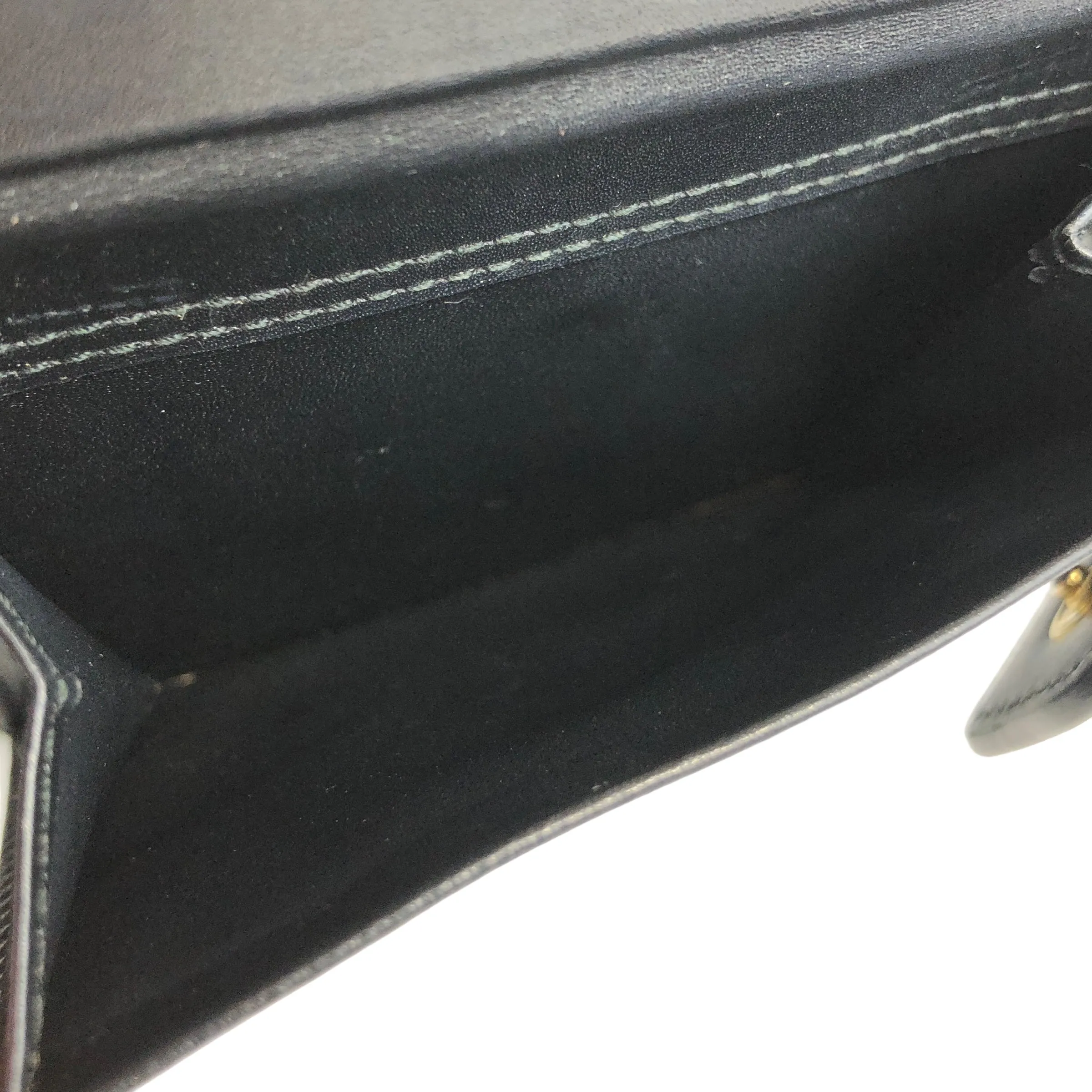 CELINE Logo Leather Folded Wallet Black Vintage zi5srk