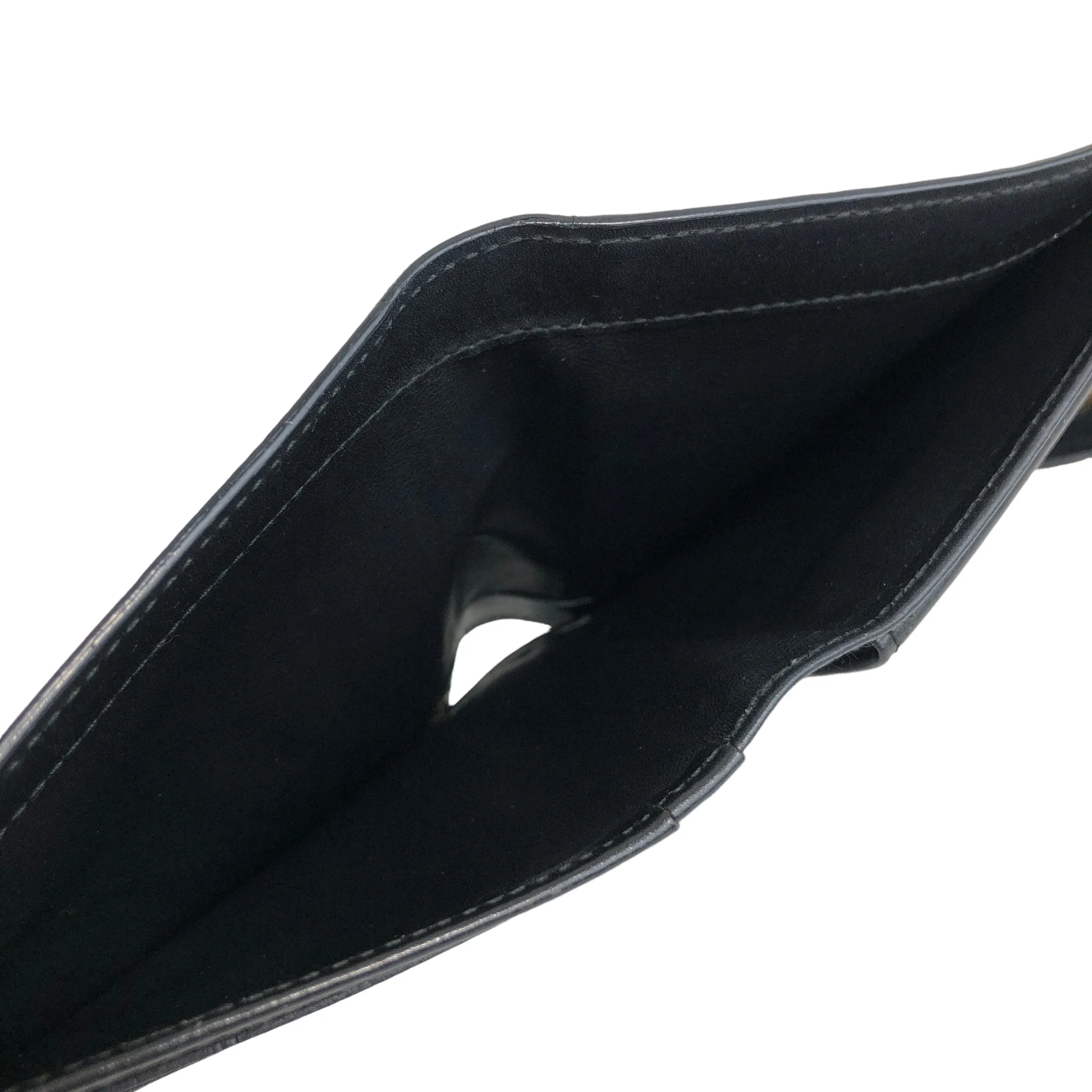 CELINE Logo Leather Folded Wallet Black Vintage zi5srk