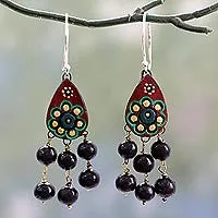 Ceramic Bead Earrings on Sterling Silver Hooks