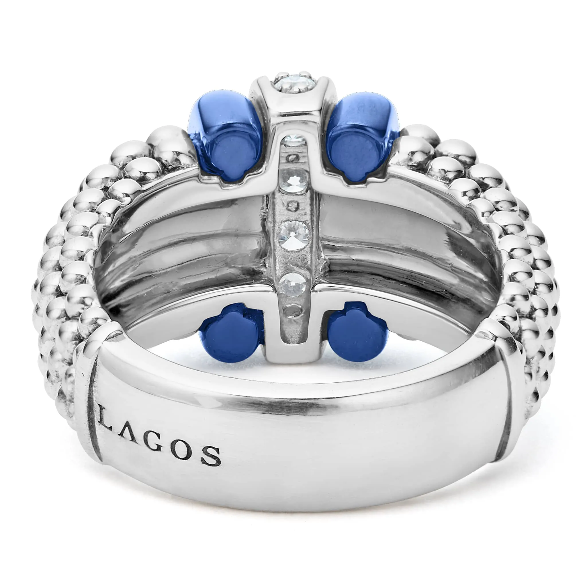 Ceramic Caviar Diamond Ring