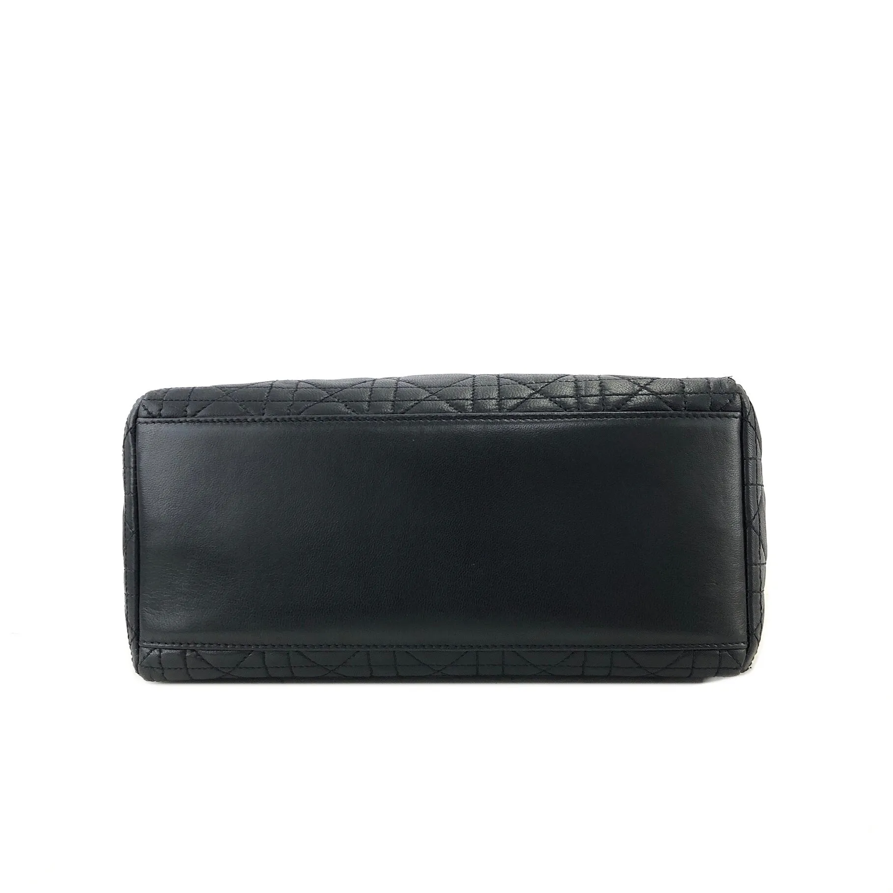 Christian Dior Cannage Ladydior Leather Two-way Handbag Shoulder bag Black Vintage khzzs3