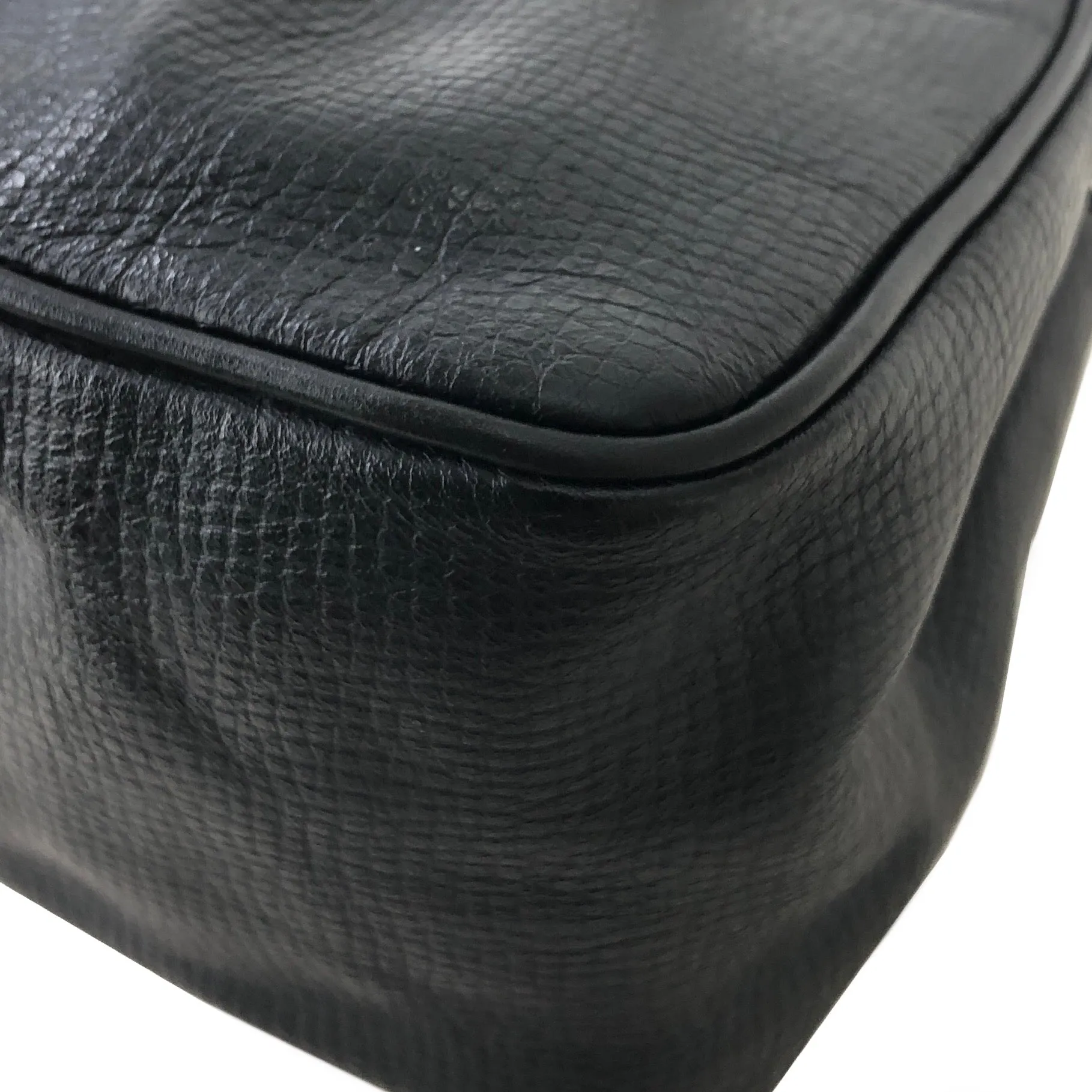 Christian Dior Logo Motif Leather Drawstring Shoulder bag Black Vintage gk34h7