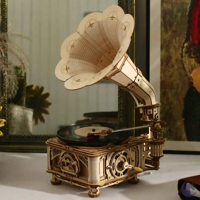 Classic Gramophone | Robotime ROKR LKB01 Mechanical Gears Puzzle Kit
