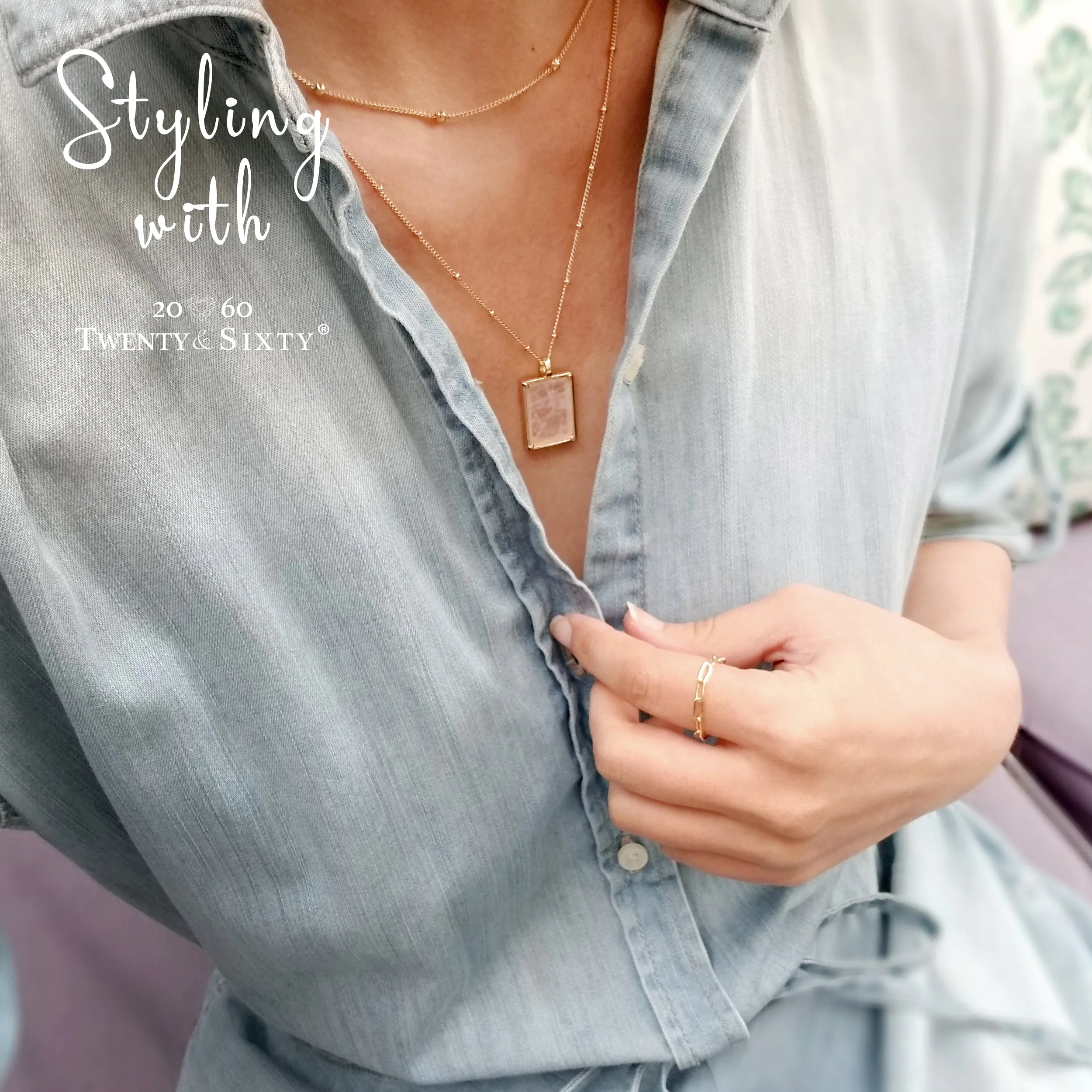 Classic Natural Stone Gold Necklace