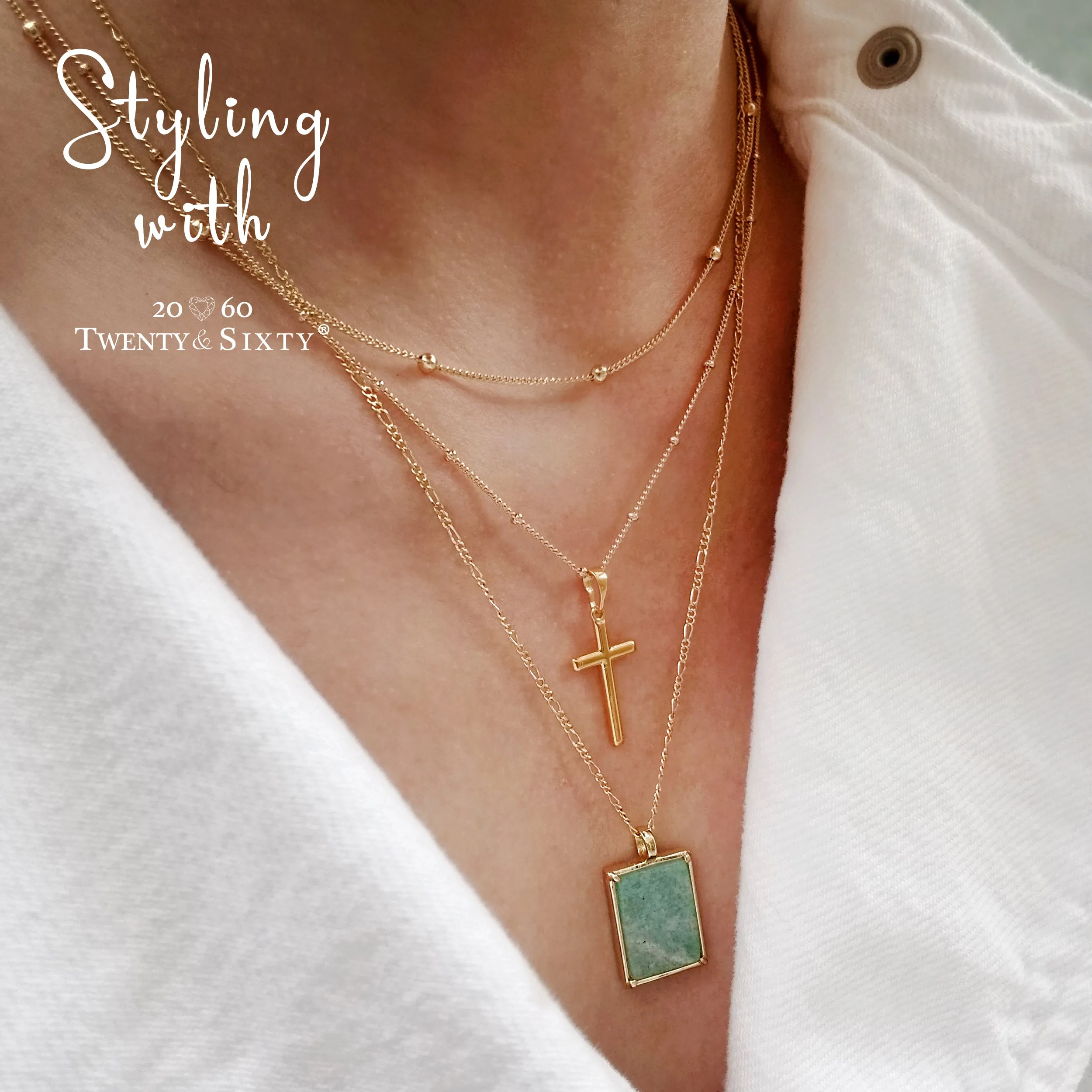 Classic Natural Stone Gold Necklace