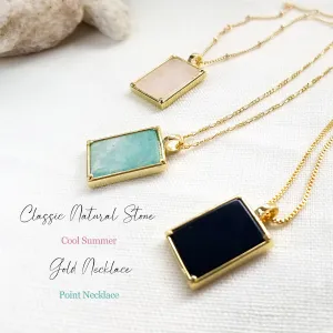 Classic Natural Stone Gold Necklace