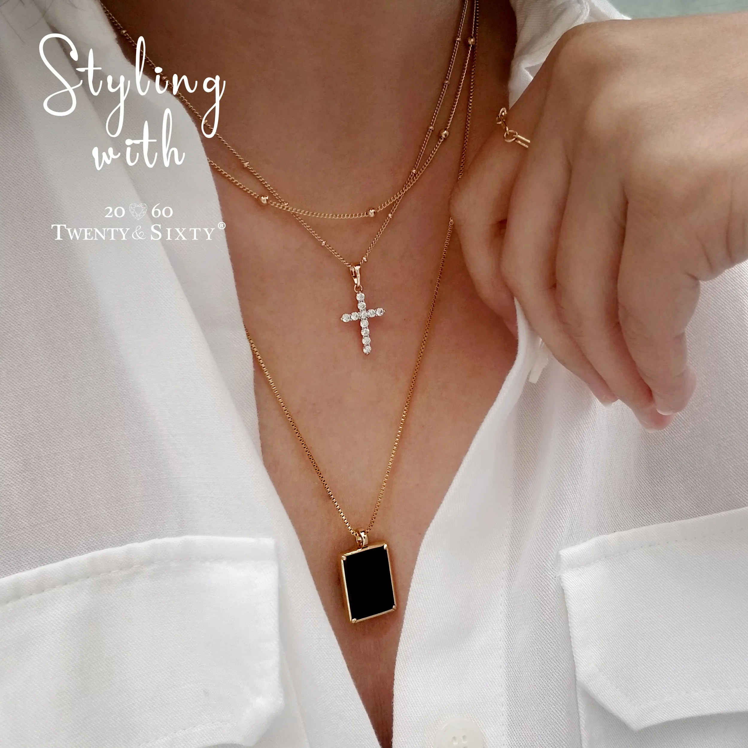 Classic Natural Stone Gold Necklace