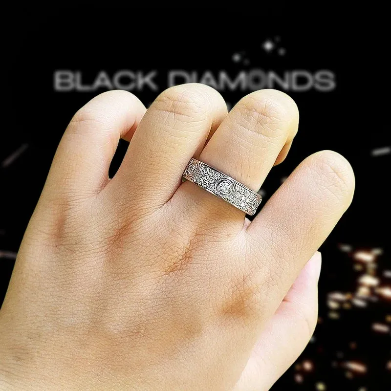 Classic Round Diamond Eternity Unisex Wedding Band