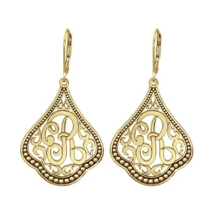 Classic Script Initial Earrings