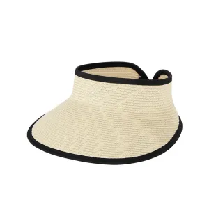 Classic Straw Visor with Black Trim