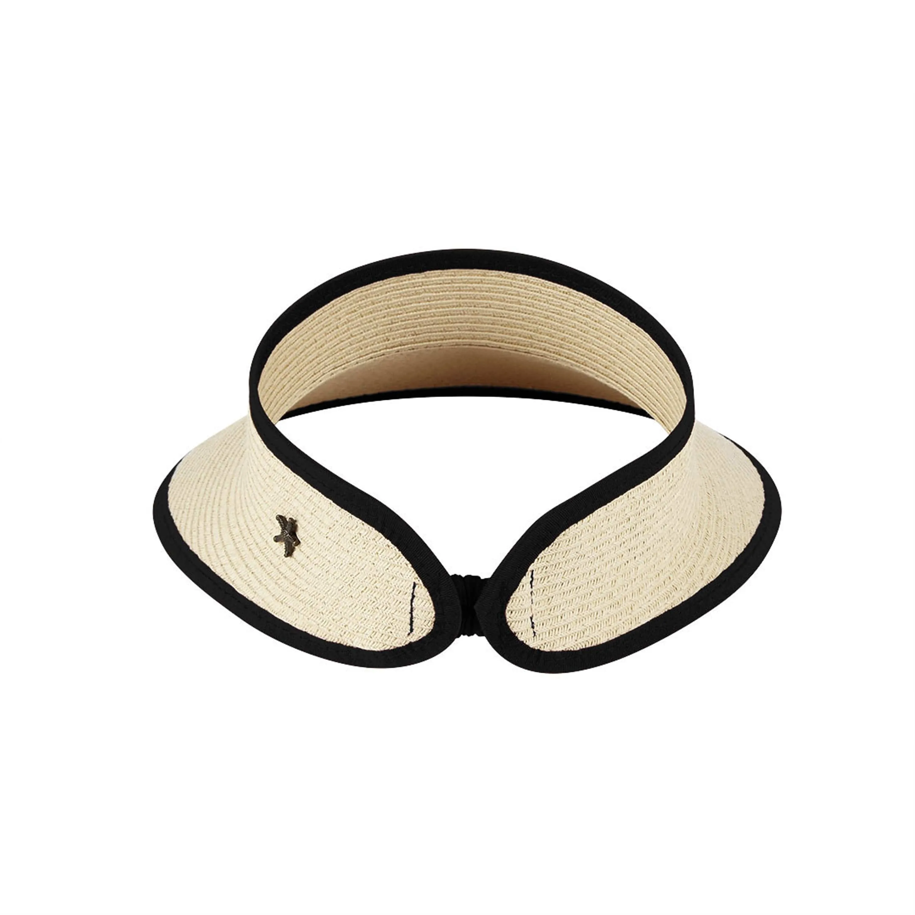 Classic Straw Visor with Black Trim
