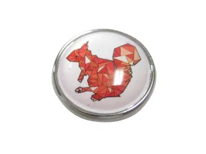 Colorful Circular Geometric Squirrel Chipmunk Magnet