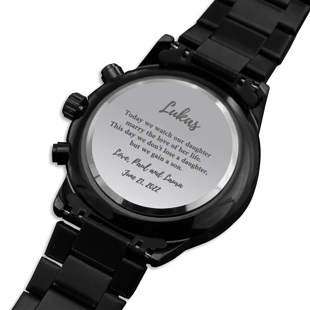Customizable watch for son-in-law