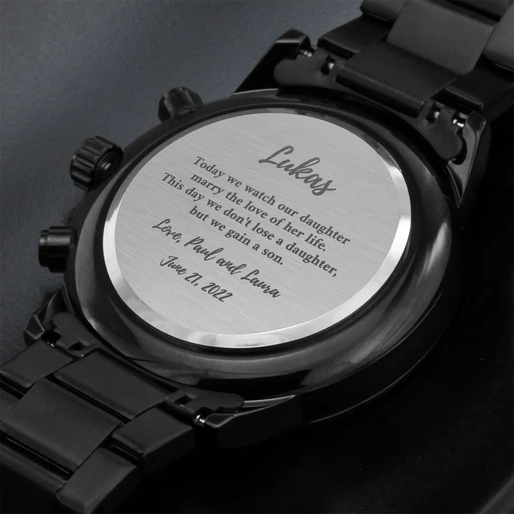 Customizable watch for son-in-law