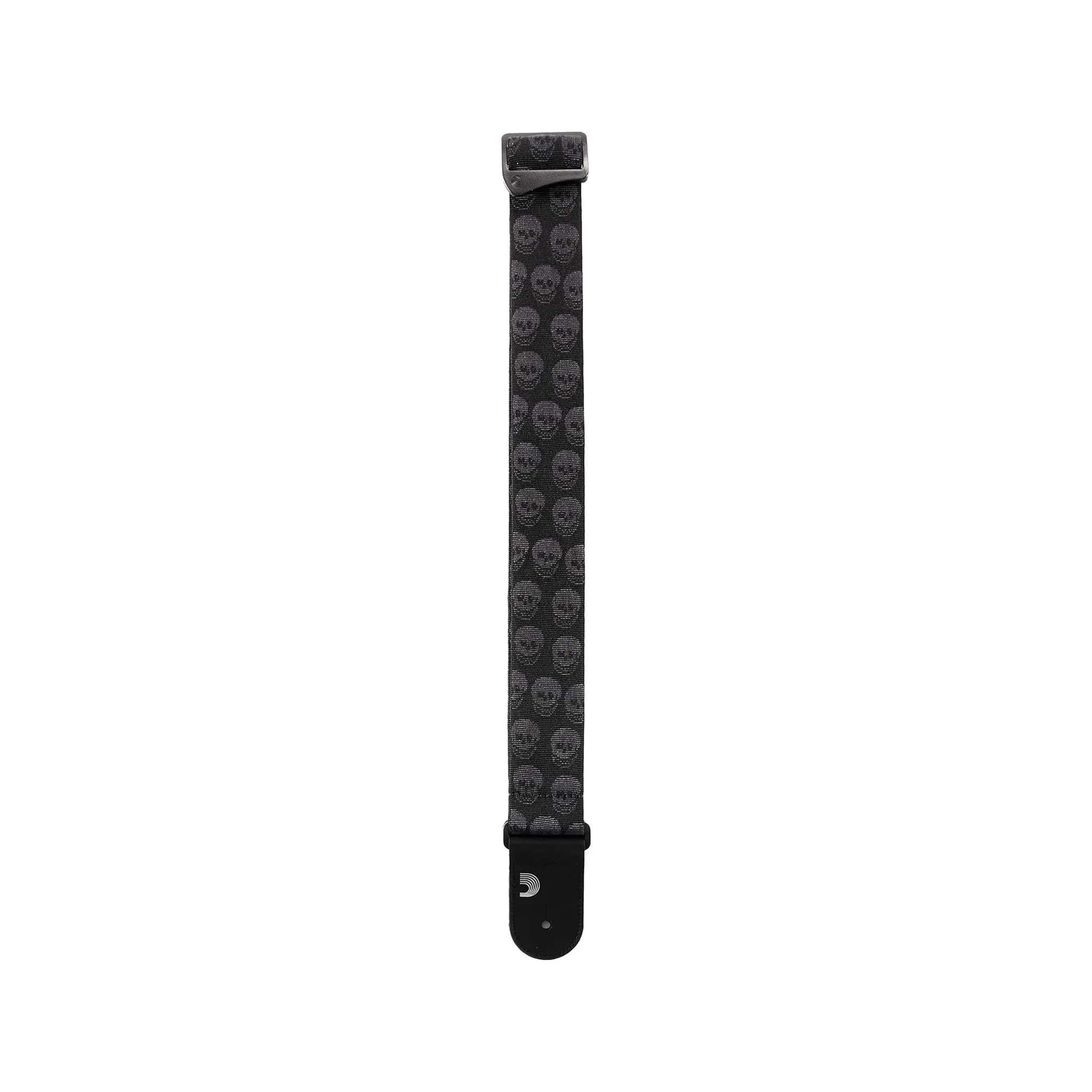 D'Addario 50TB00 50mm Woven Guitar Strap, Skulls Black Tubular