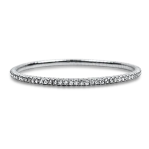 David Weisz 18k White Gold Diamond Stretch Bracelet - 5.08ctw