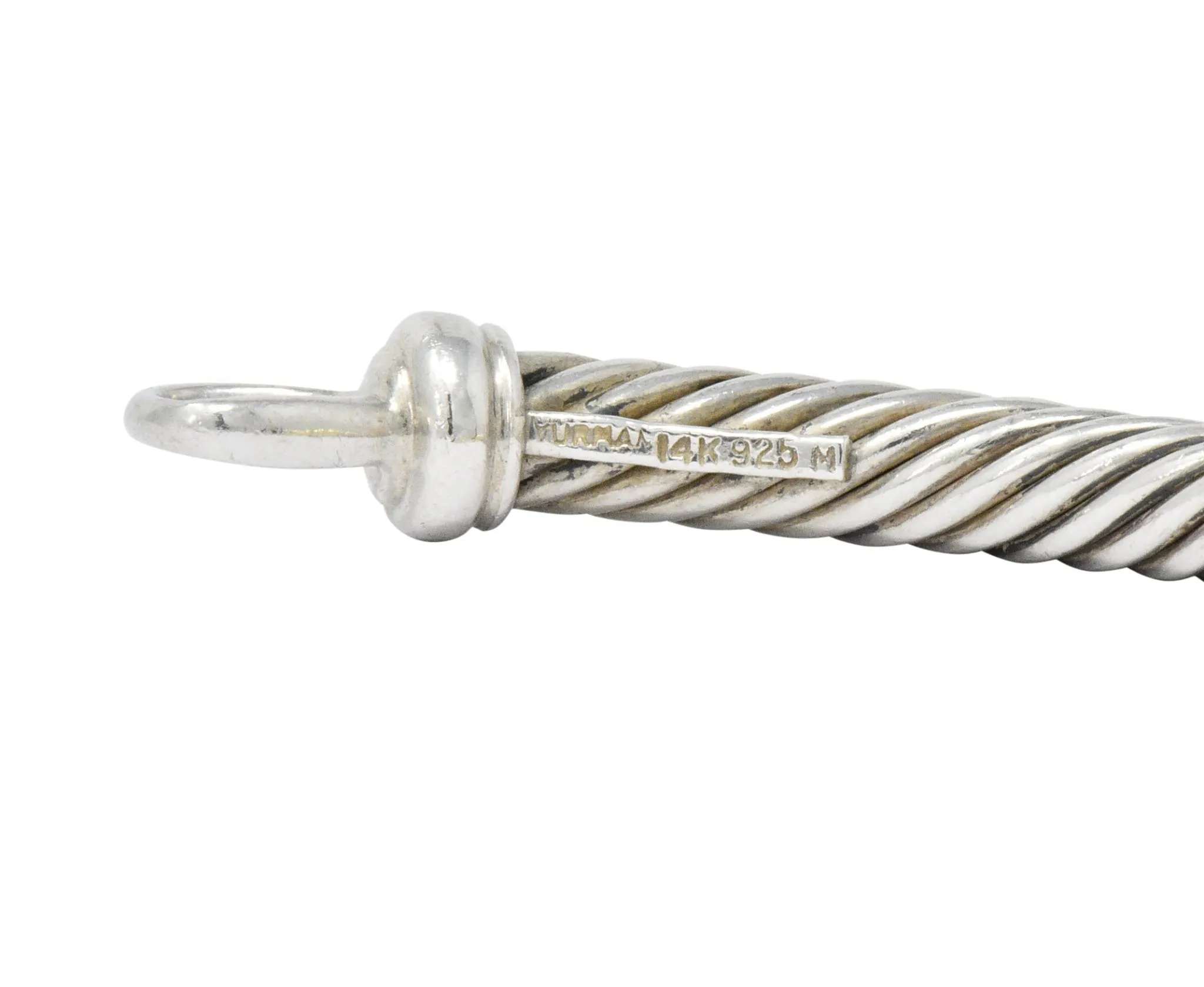 David Yurman 0.20 CTW Diamond Sterling Silver 14 Karat Gold Bracelet