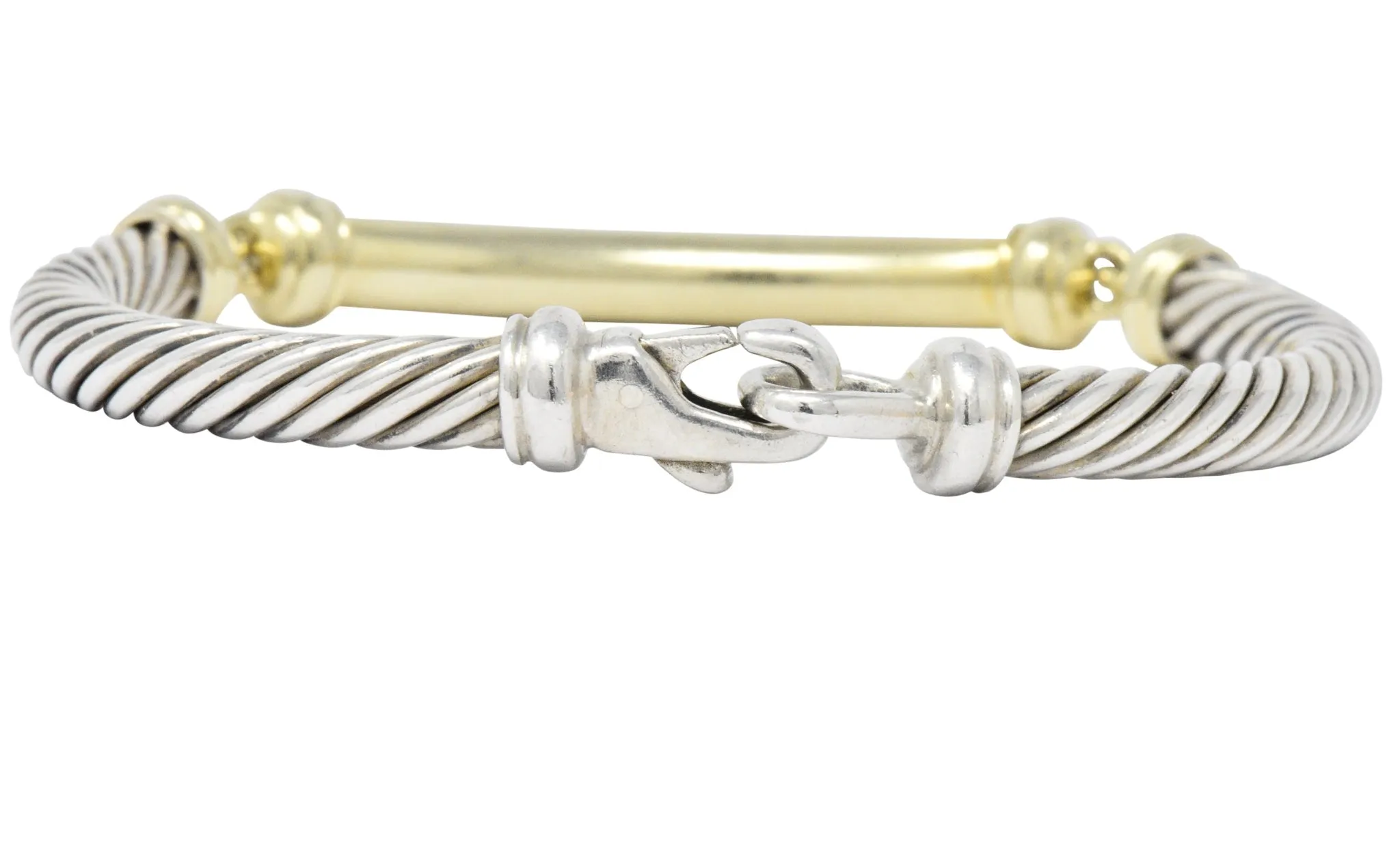 David Yurman 0.20 CTW Diamond Sterling Silver 14 Karat Gold Bracelet