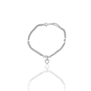 Diamond Acccent 'Mom' Chain Bracelet in Silver