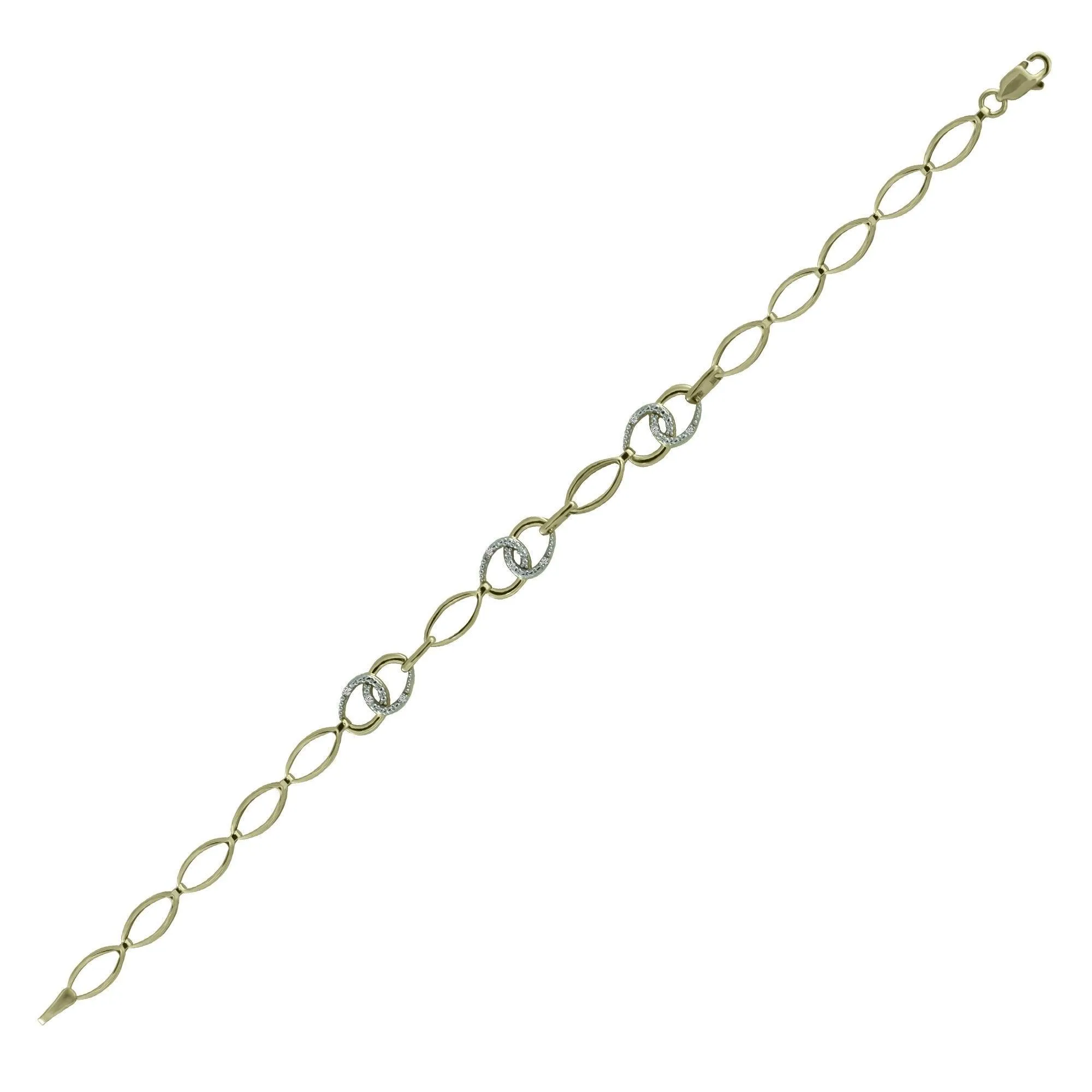 Diamond Accent Fashion Bracelet in 10K Yellow Gold