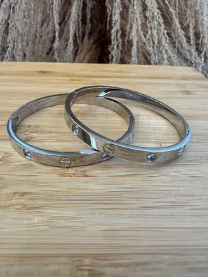 Diamond Bangle Bracelet - Silver 180